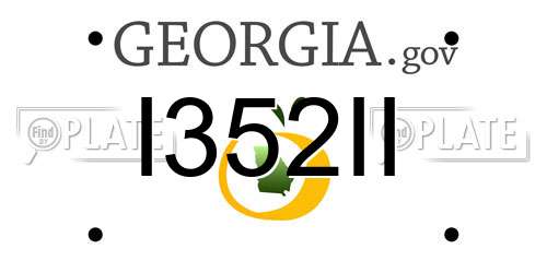 I352II Georgia License Plate