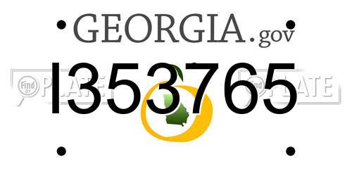 I353765 Georgia License Plate