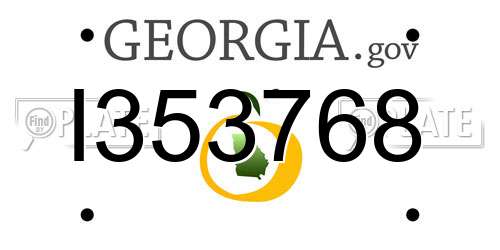 I353768 Georgia License Plate