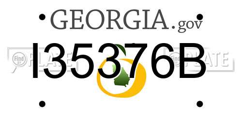 I35376B Georgia License Plate