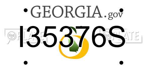 I35376S Georgia License Plate