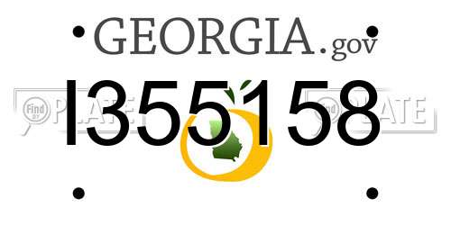 I355158 Georgia License Plate