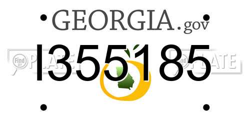 I355185 Georgia License Plate