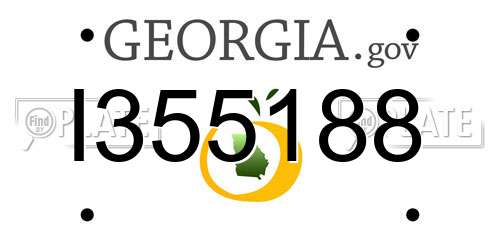 I355188 Georgia License Plate