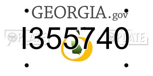 I355740 Georgia License Plate