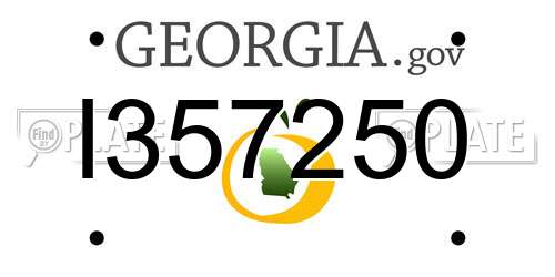 I357250 Georgia License Plate