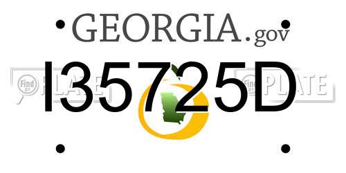 I35725D Georgia License Plate