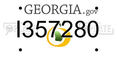 I357280 Georgia License Plate