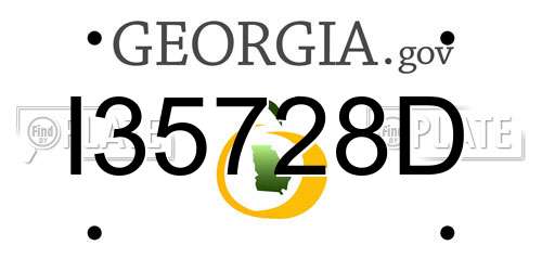 I35728D Georgia License Plate