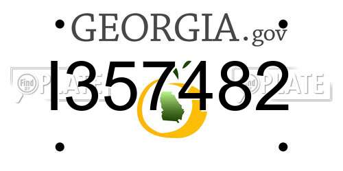 I357482 Georgia License Plate