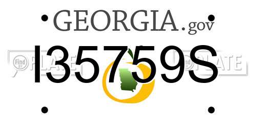 I35759S Georgia License Plate