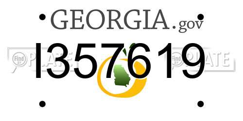 I357619 Georgia License Plate