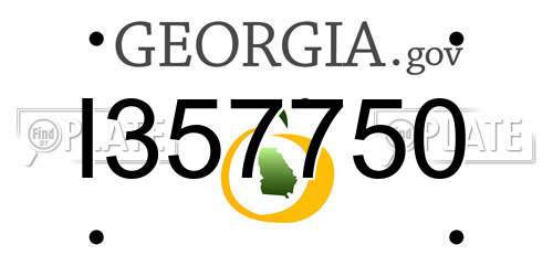 I357750 Georgia License Plate