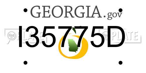 I35775D Georgia License Plate