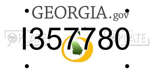I357780 Georgia License Plate