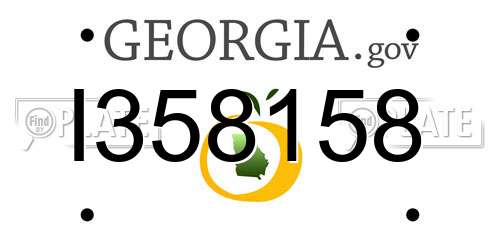 I358158 Georgia License Plate