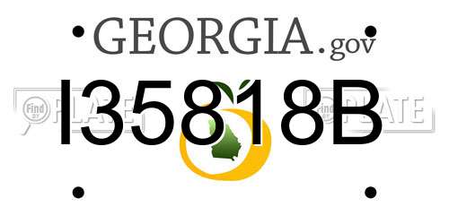 I35818B Georgia License Plate