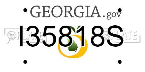 I35818S Georgia License Plate