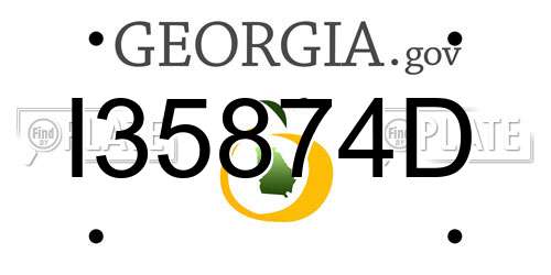 I35874D Georgia License Plate