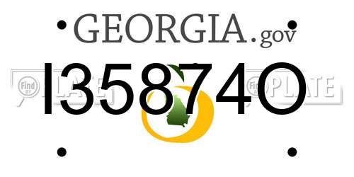 I35874O Georgia License Plate