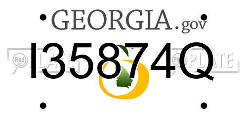 I35874Q Georgia License Plate