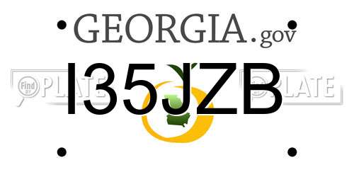 I35JZB Georgia License Plate