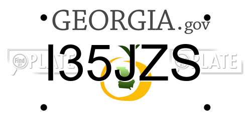 I35JZS Georgia License Plate