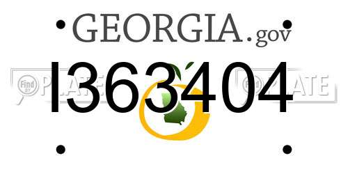 I363404 Georgia License Plate