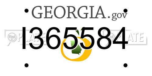 I365584 Georgia License Plate
