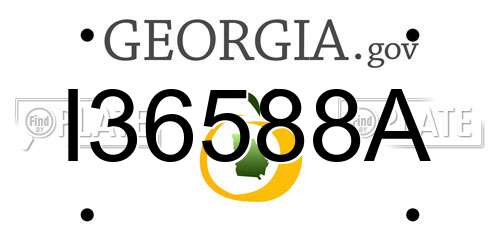 I36588A Georgia License Plate