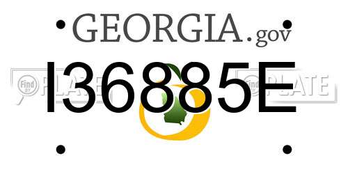I36885E Georgia License Plate