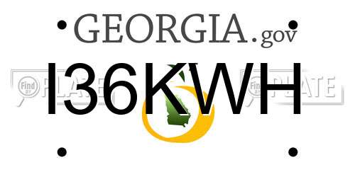 I36KWH Georgia License Plate
