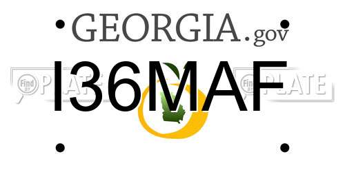 I36MAF Georgia License Plate