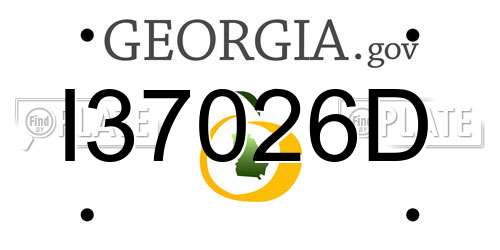 I37026D Georgia License Plate