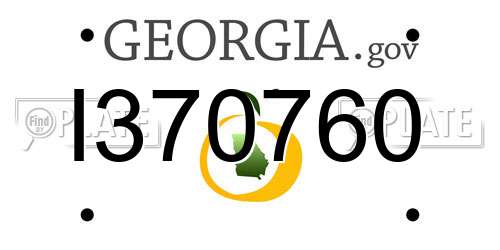 I370760 Georgia License Plate