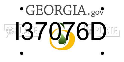 I37076D Georgia License Plate