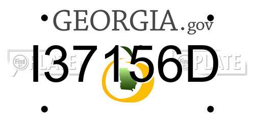 I37156D Georgia License Plate