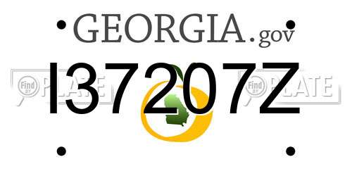 I37207Z Georgia License Plate