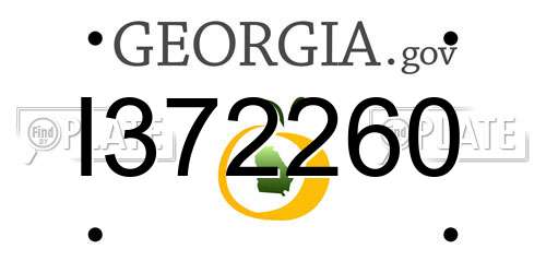 I372260 Georgia License Plate