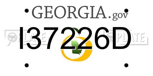 I37226D Georgia License Plate