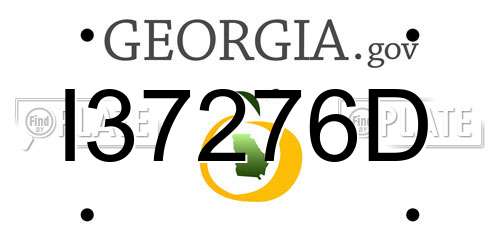 I37276D Georgia License Plate
