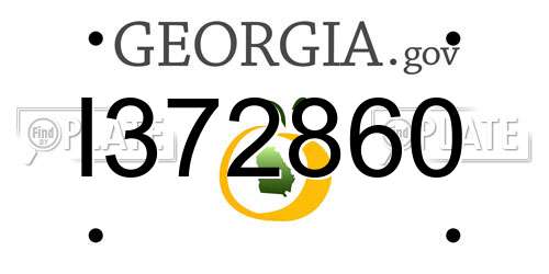 I372860 Georgia License Plate