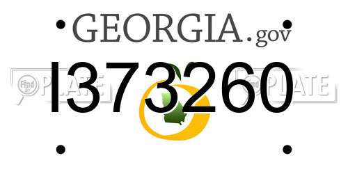 I373260 Georgia License Plate