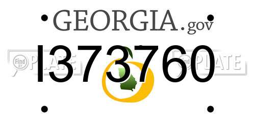 I373760 Georgia License Plate