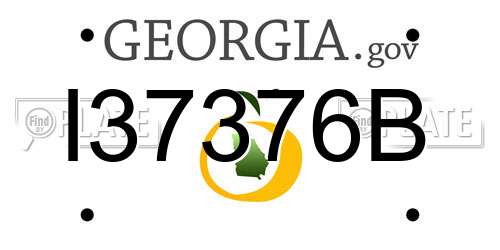 I37376B Georgia License Plate