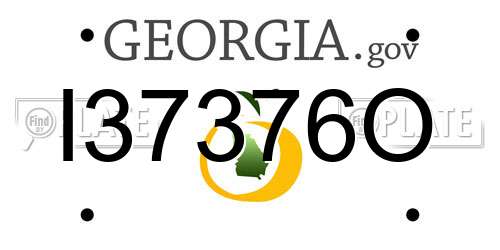 I37376O Georgia License Plate