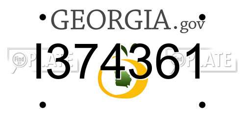 I374361 Georgia License Plate