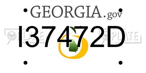 I37472D Georgia License Plate