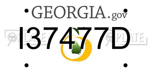 I37477D Georgia License Plate