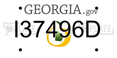 I37496D Georgia License Plate